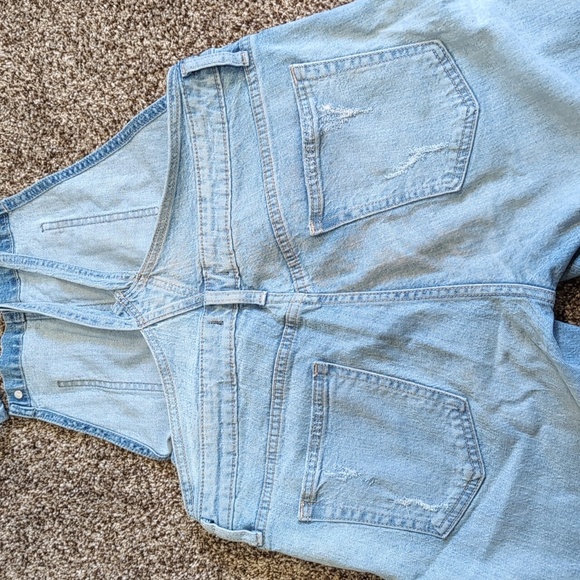 Silver jeans Over It All Loose Fit Overalls Distressed women's Size Medium - Picture 9 of 11